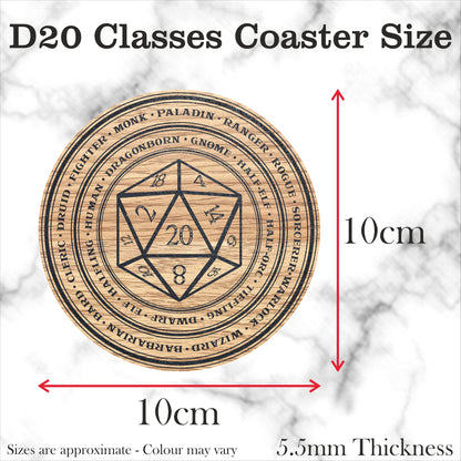 D20 Dungeons and Dragons themed coasters D&D