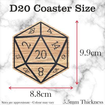 D20 Dungeons and Dragons themed coasters D&D