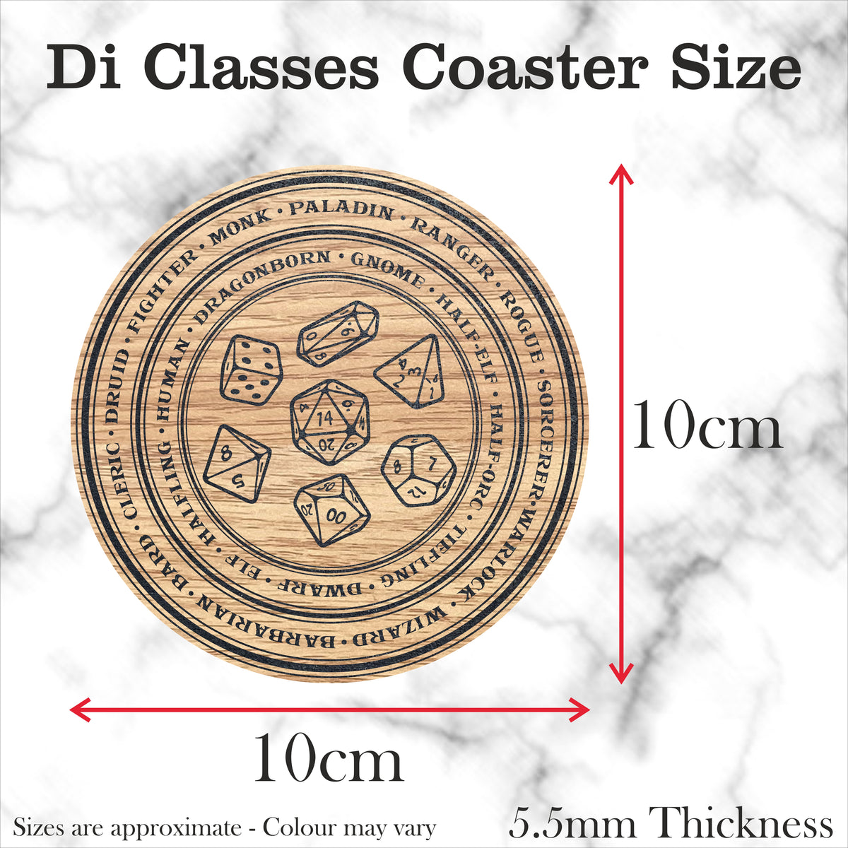 D20 Dungeons and Dragons themed coasters D&D