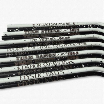 Vampire Inspired reusable metal straws (41 designs)