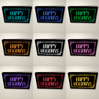 Happy Holidays Wreath LED Lightbox