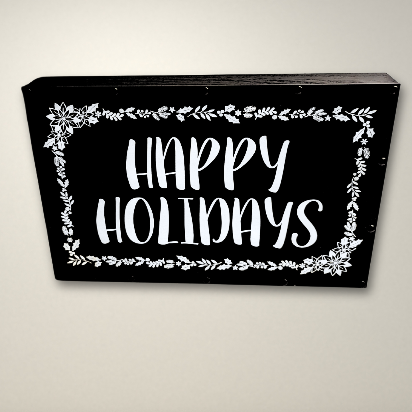 Happy Holidays Wreath LED Lightbox