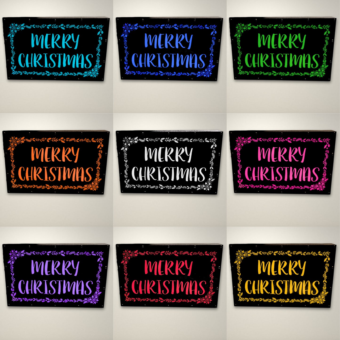 Merry Christmas Wreath LED Lightbox