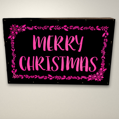 Merry Christmas Wreath LED Lightbox