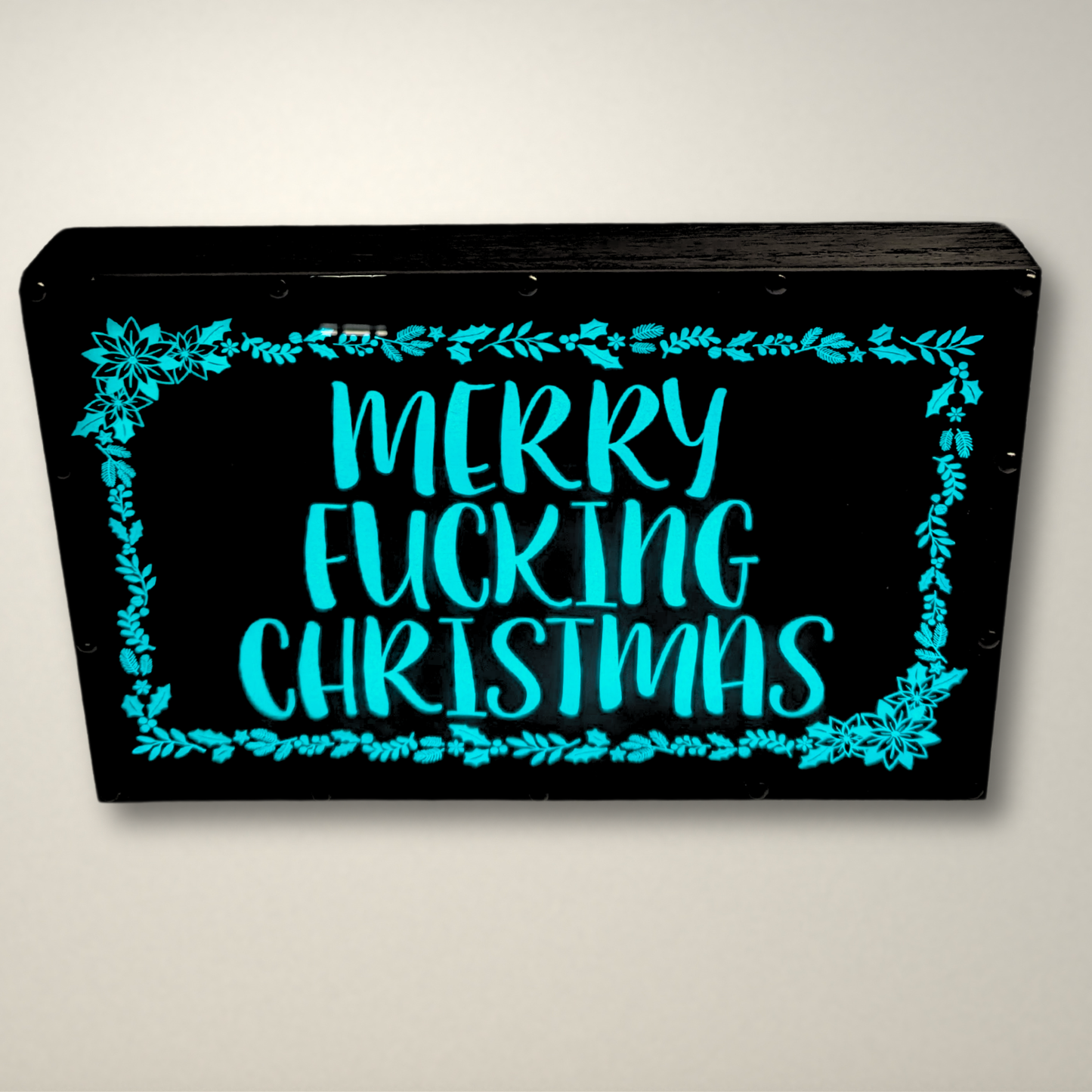 Merry Fucking Christmas Wreath LED Lightbox