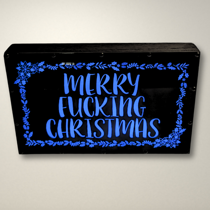 Merry Fucking Christmas Wreath LED Lightbox