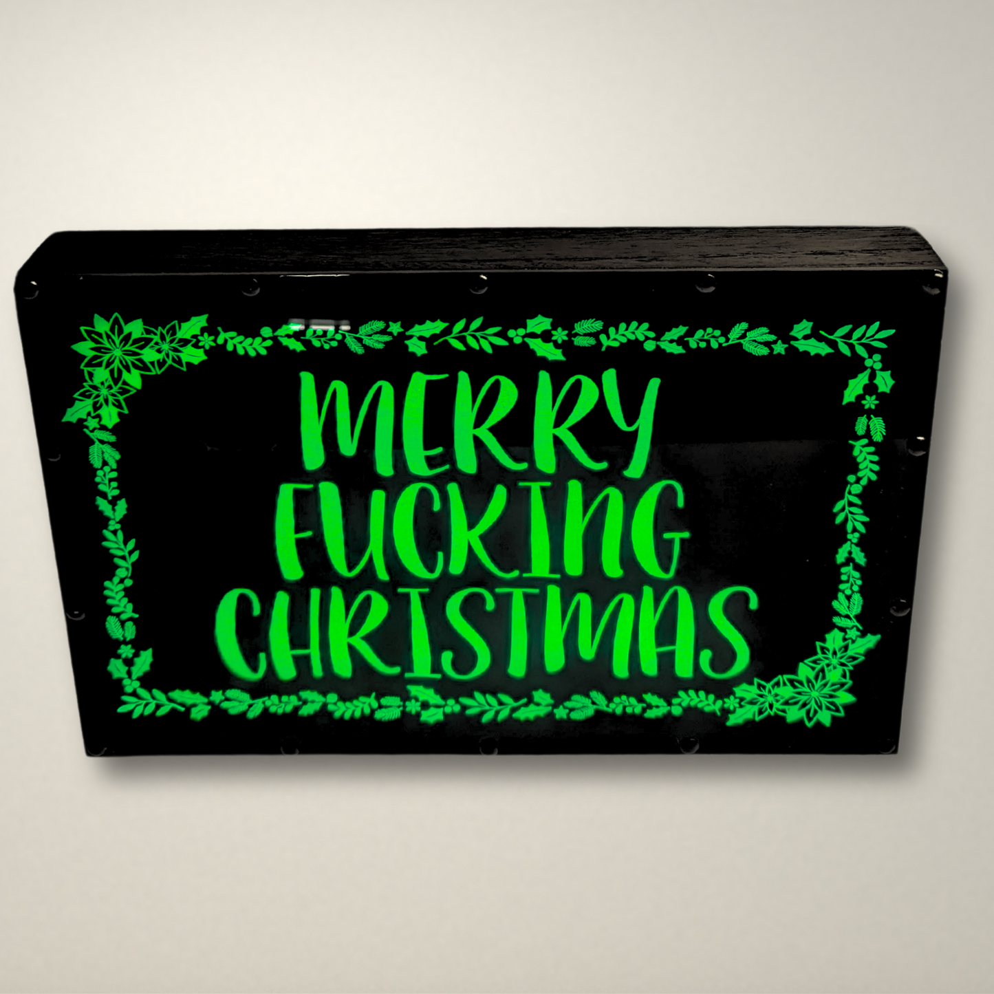 Merry Fucking Christmas Wreath LED Lightbox