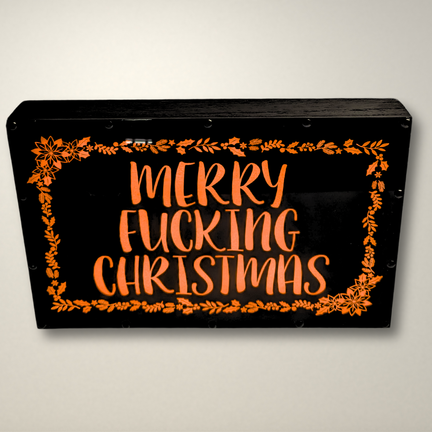 Merry Fucking Christmas Wreath LED Lightbox