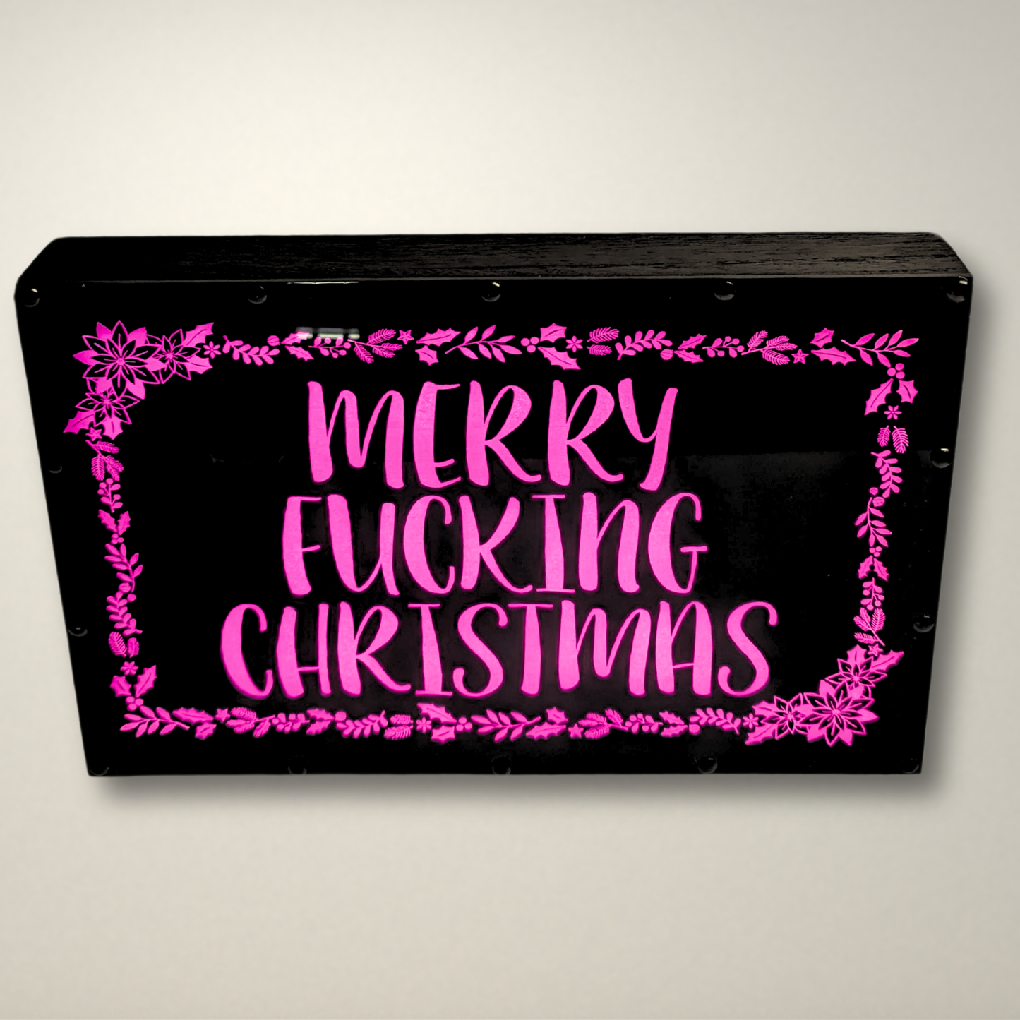 Merry Fucking Christmas Wreath LED Lightbox