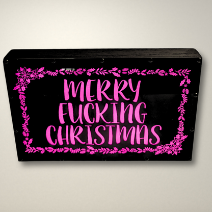 Merry Fucking Christmas Wreath LED Lightbox