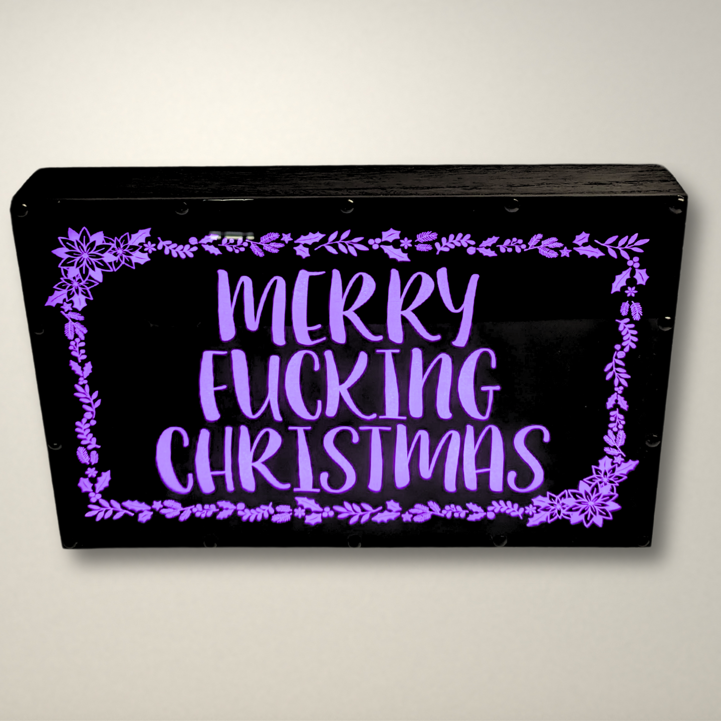 Merry Fucking Christmas Wreath LED Lightbox