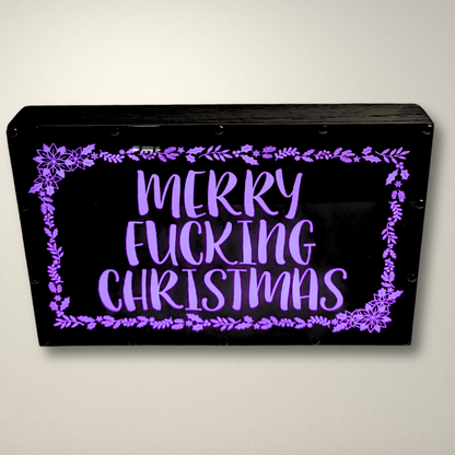 Merry Fucking Christmas Wreath LED Lightbox