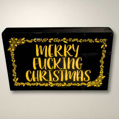 Merry Fucking Christmas Wreath LED Lightbox