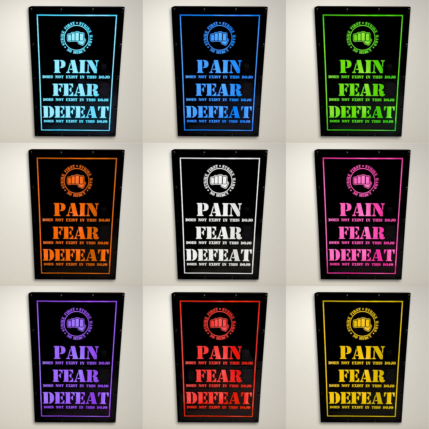 Cobra Kai PAIN FEAR DEFEAT Inspired LED Light Box