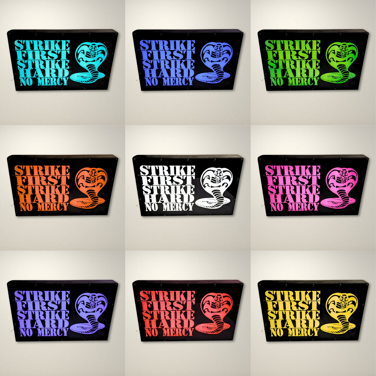 Cobra Kai Dojo STRIKE FIRST Inspired LED Light Box