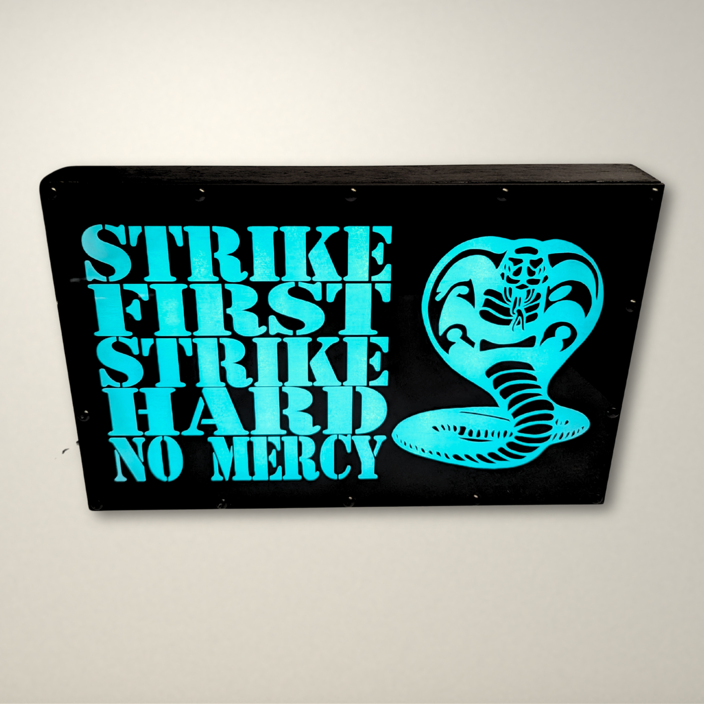 Cobra Kai Dojo STRIKE FIRST Inspired LED Light Box