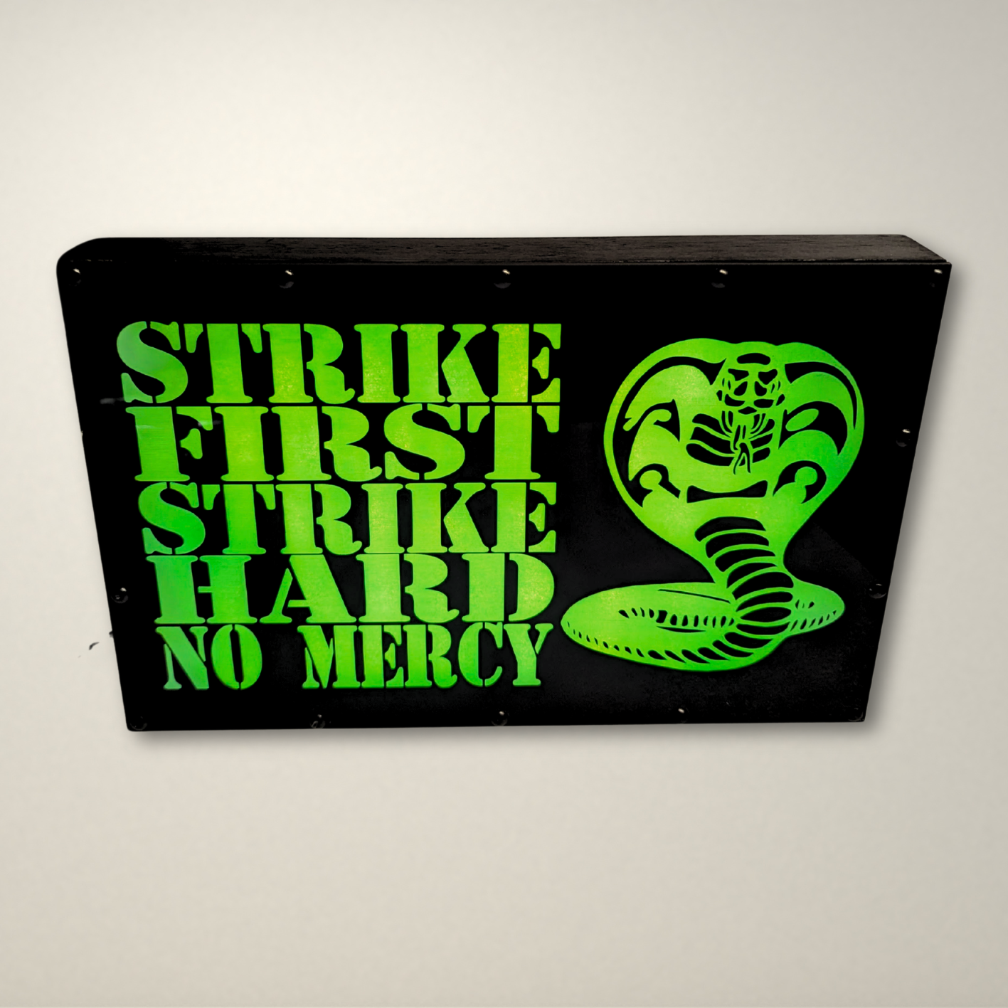 Cobra Kai Dojo STRIKE FIRST Inspired LED Light Box