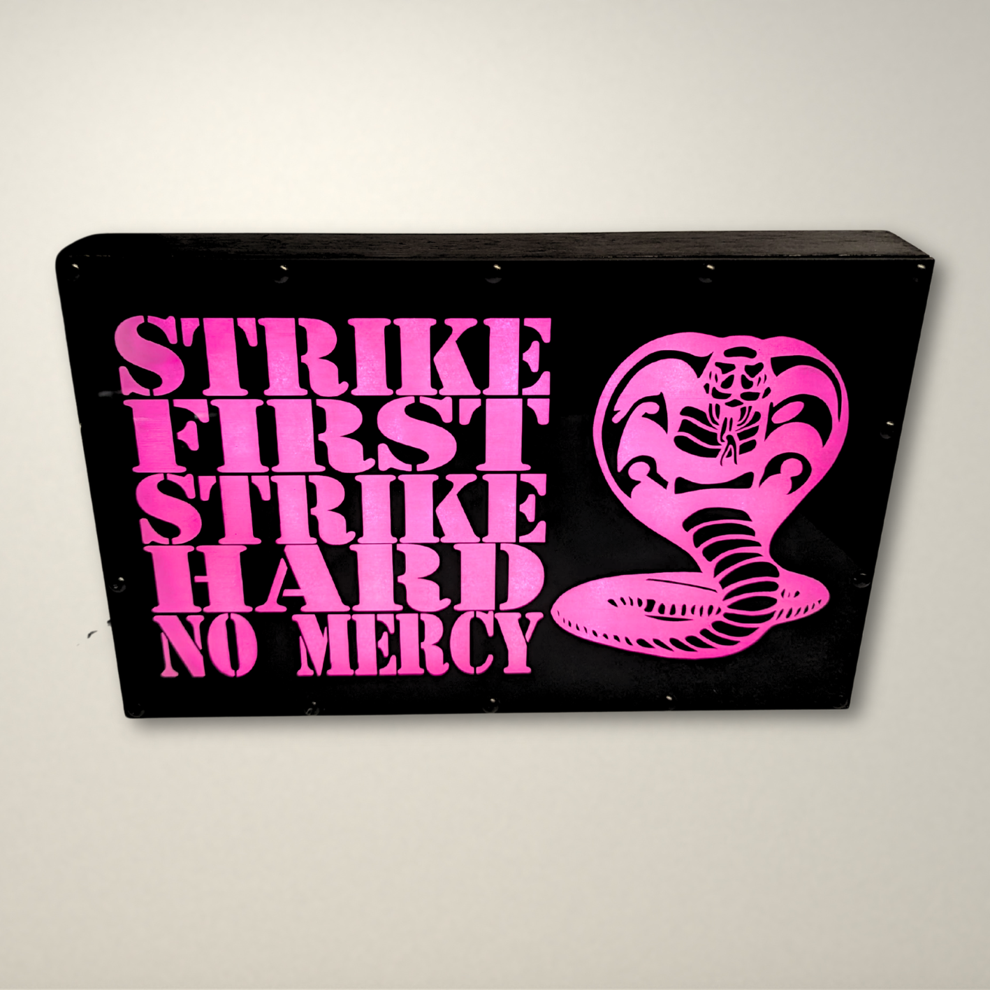 Cobra Kai Dojo STRIKE FIRST Inspired LED Light Box