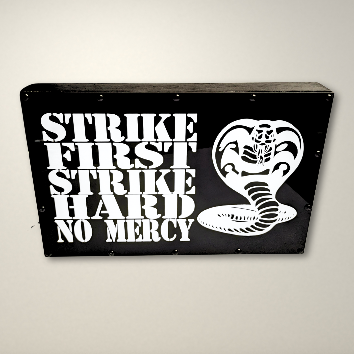 Cobra Kai Dojo STRIKE FIRST Inspired LED Light Box