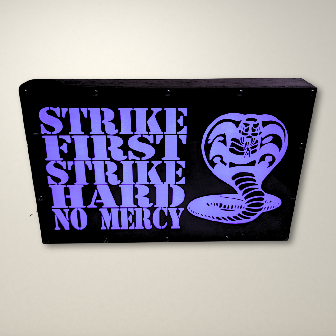 Cobra Kai Dojo STRIKE FIRST Inspired LED Light Box