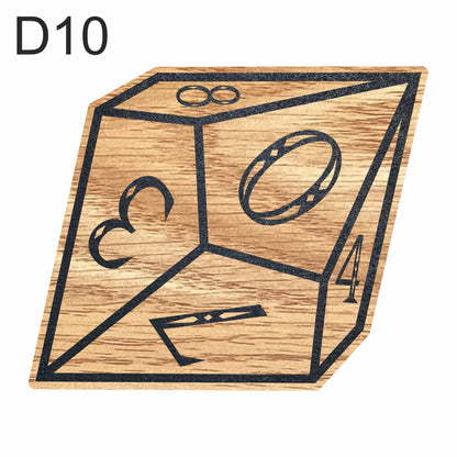 Dice Shape Set 7 Wood Laminate Coasters