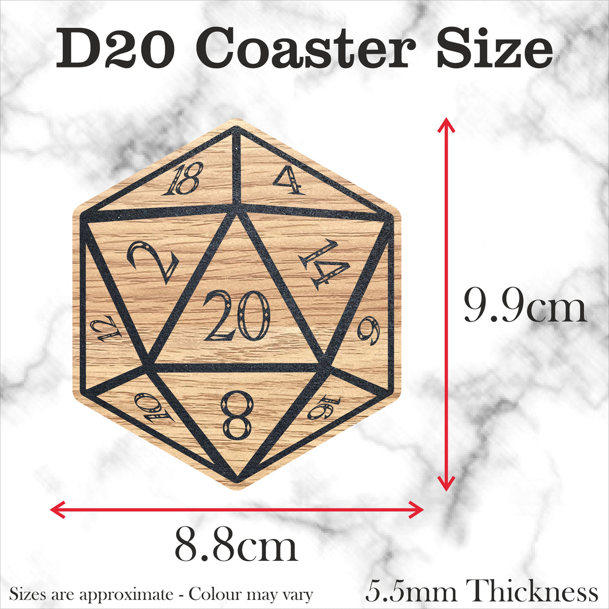 Dice Shape Set 7 Wood Laminate Coasters