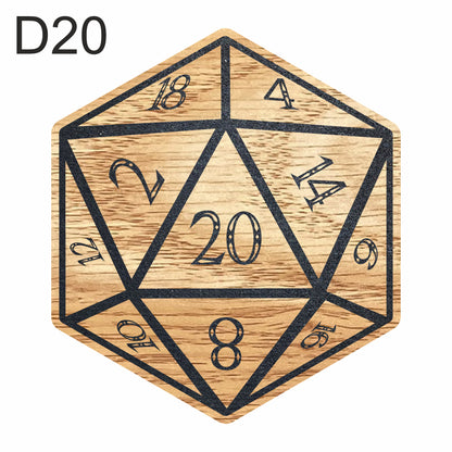 Dice Shape Set 7 Wood Laminate Coasters