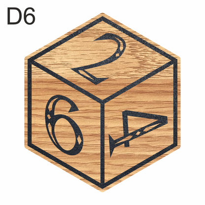 Dice Shape Set 7 Wood Laminate Coasters