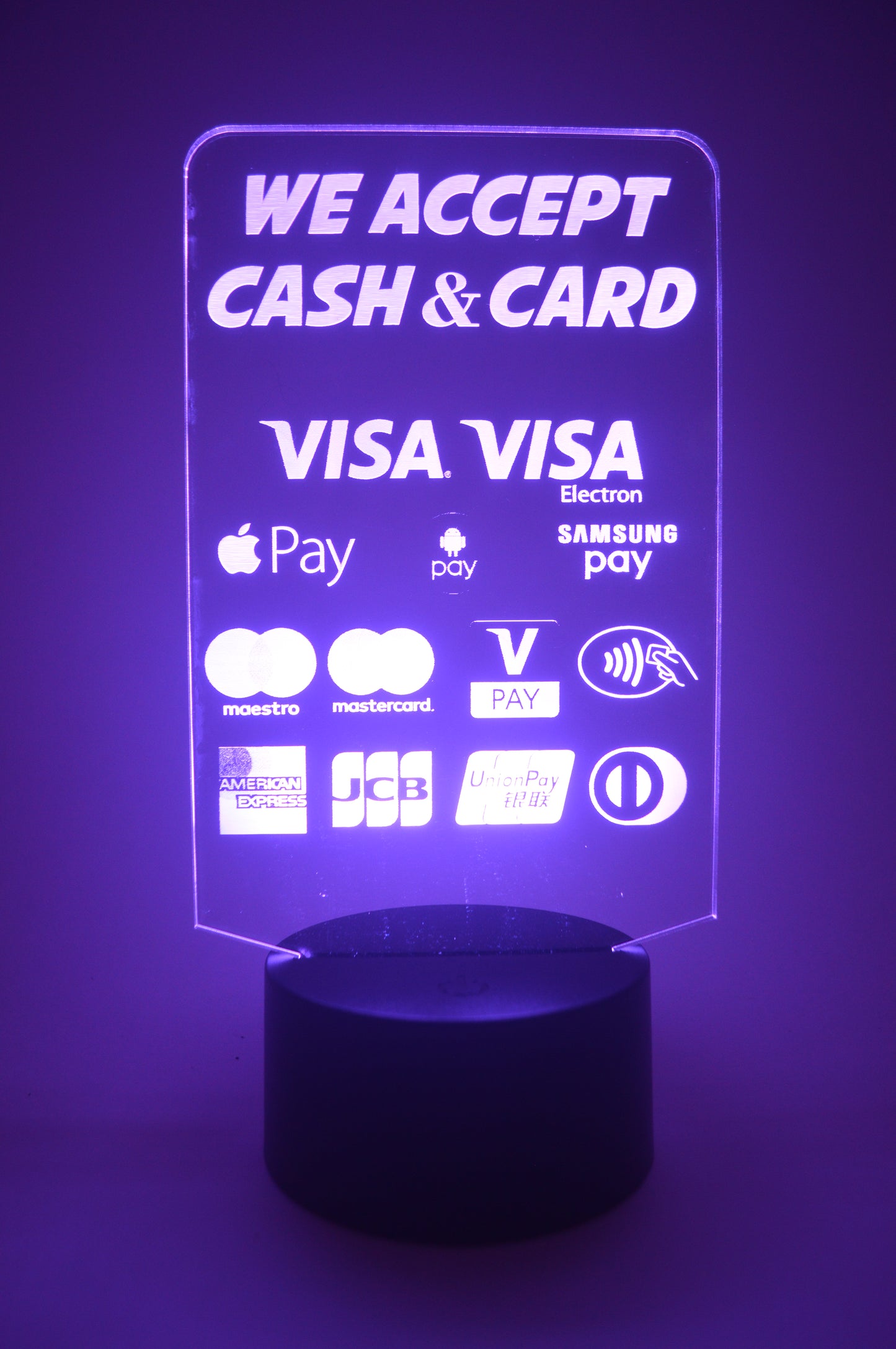 Trader sign - We Accept Cash & Card