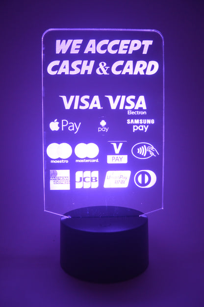 Trader sign - We Accept Cash & Card