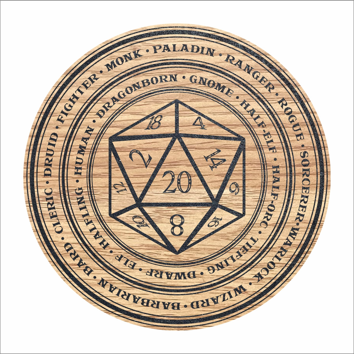 D20 Dungeons and Dragons themed coasters D&D