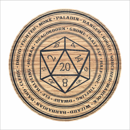D20 Dungeons and Dragons themed coasters D&D