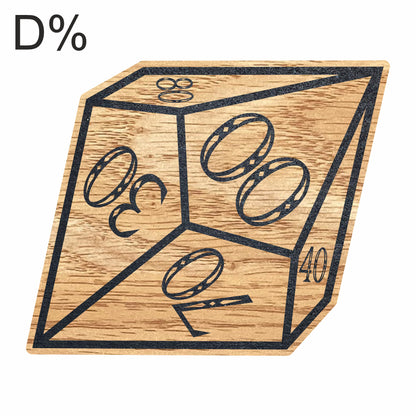 Dice Shape Set 7 Wood Laminate Coasters