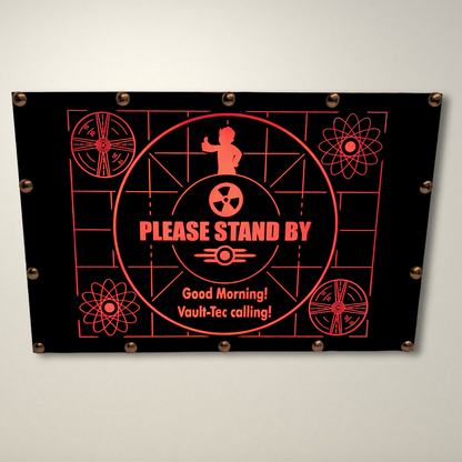 Please Stand By Fallout Inspired LED Lightbox Medium