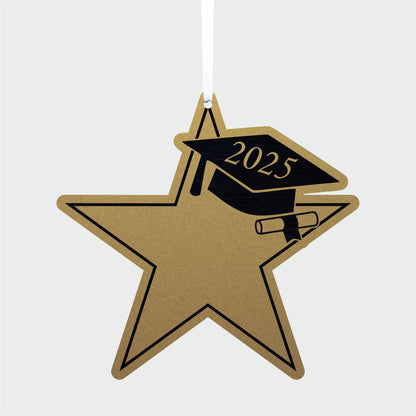 Personalised Graduation Gold Star Hanging Decoration