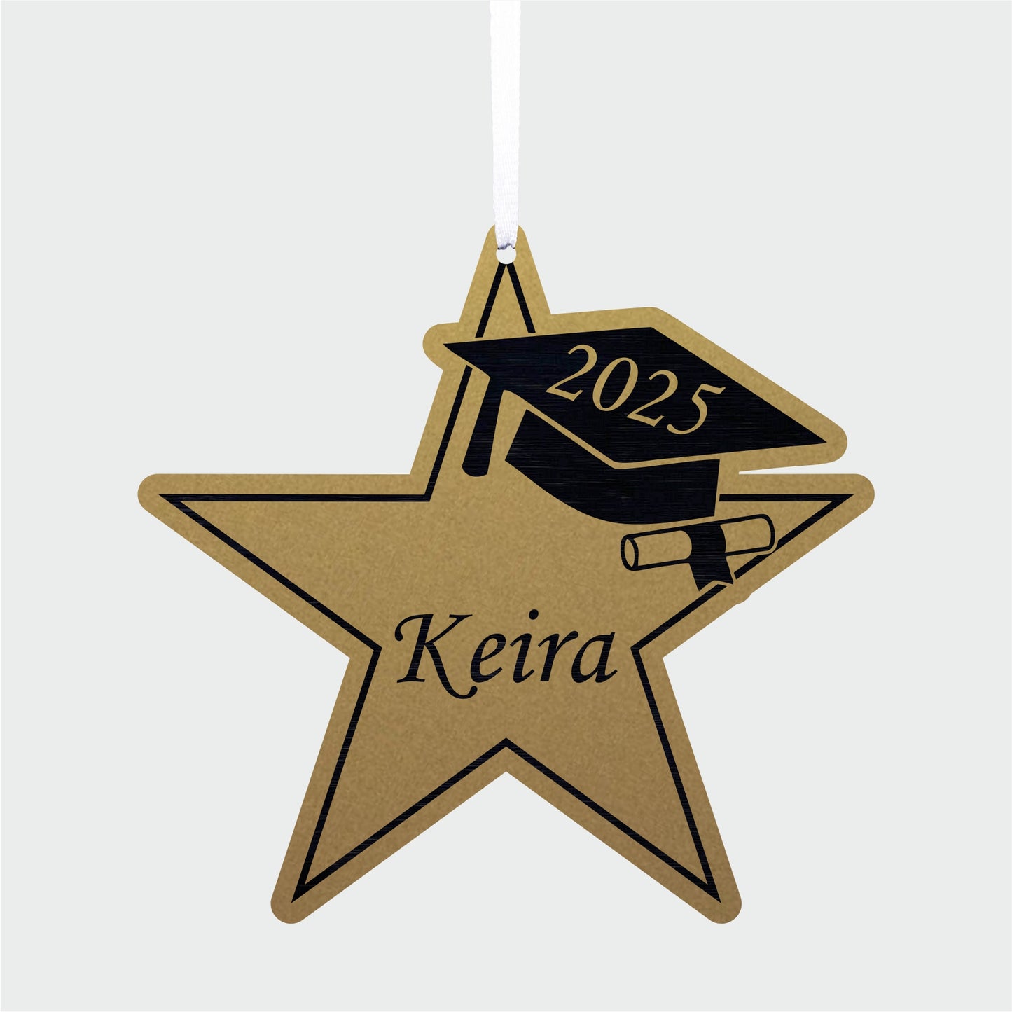 Personalised Graduation Gold Star Hanging Decoration