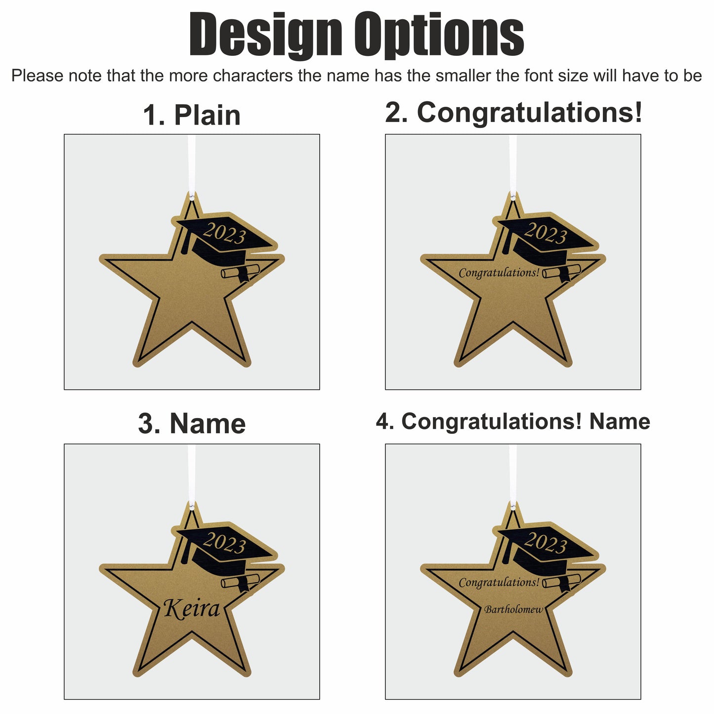 Personalised Graduation Gold Star Hanging Decoration