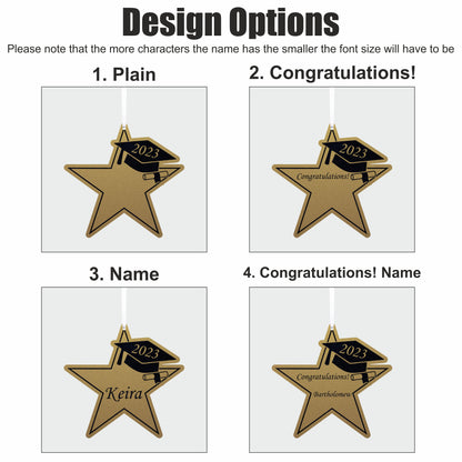 Personalised Graduation Gold Star Hanging Decoration