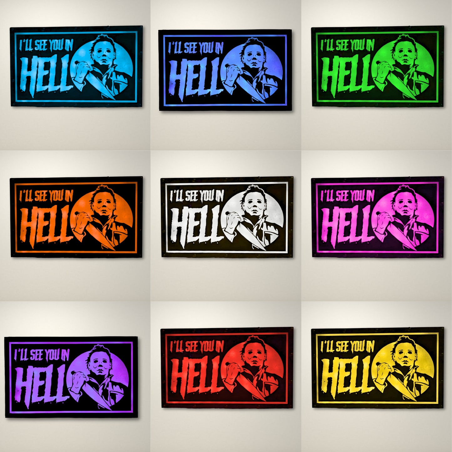 See you in Hell Halloween inspired LED Lightbox