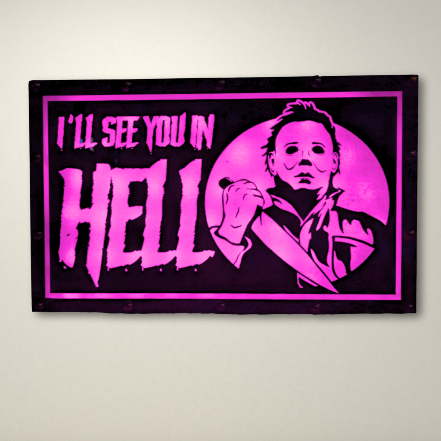 See you in Hell Halloween inspired LED Lightbox