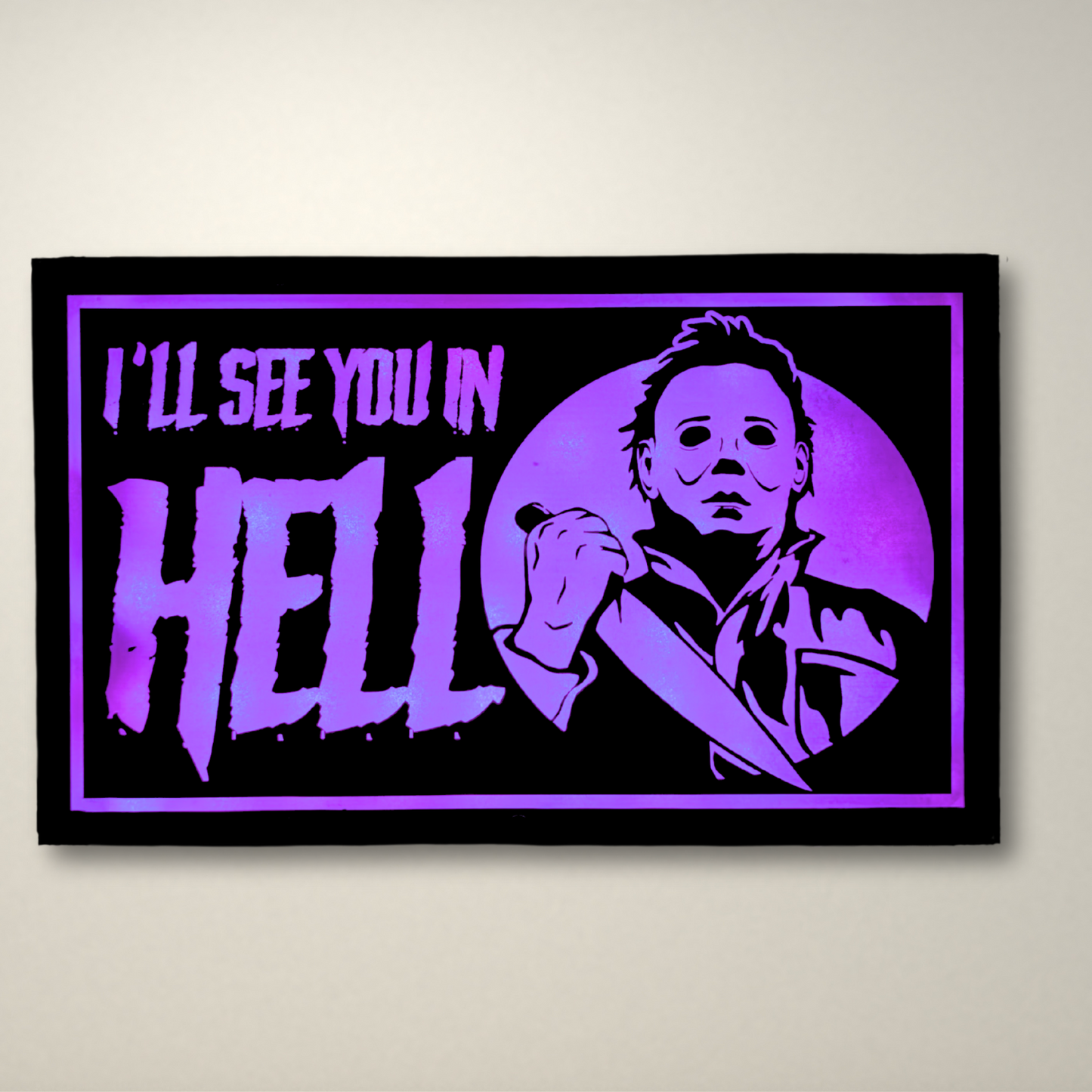 See you in Hell Halloween inspired LED Lightbox