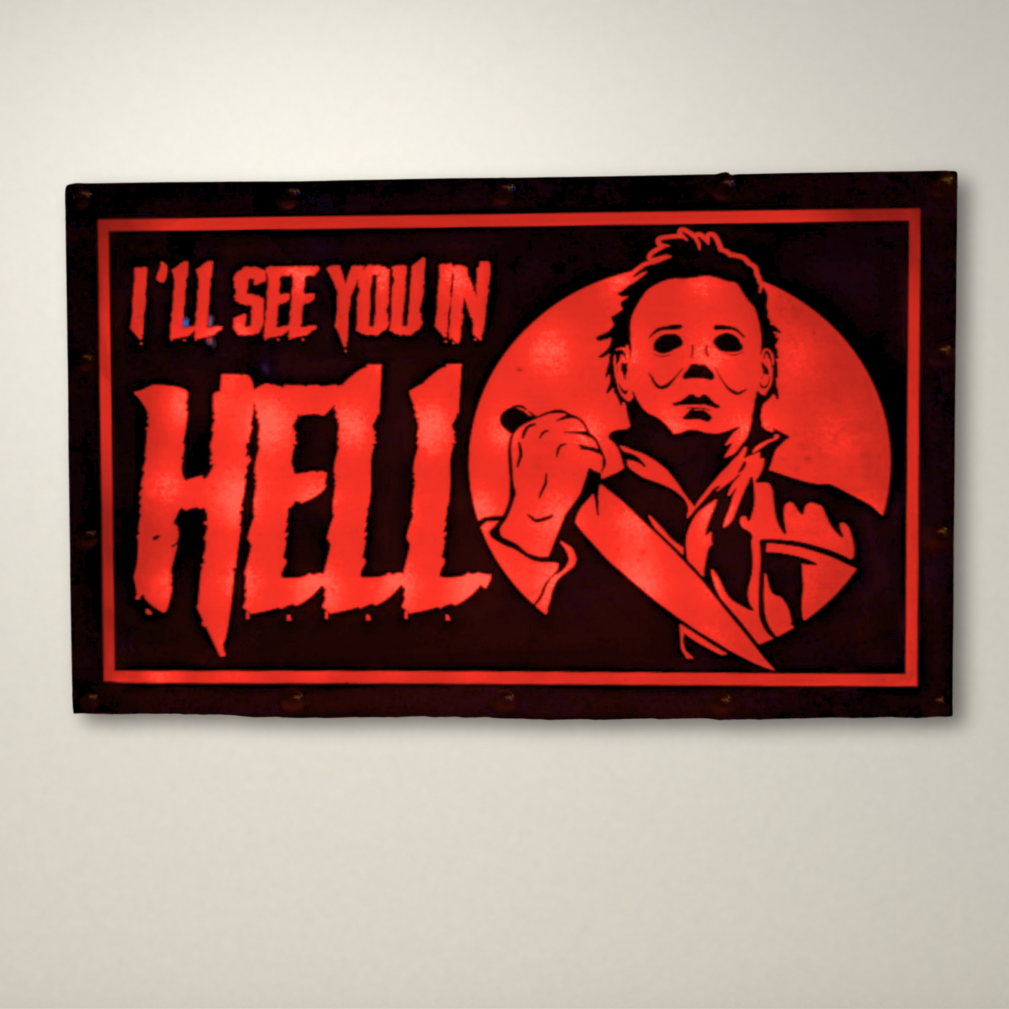 See you in Hell Halloween inspired LED Lightbox