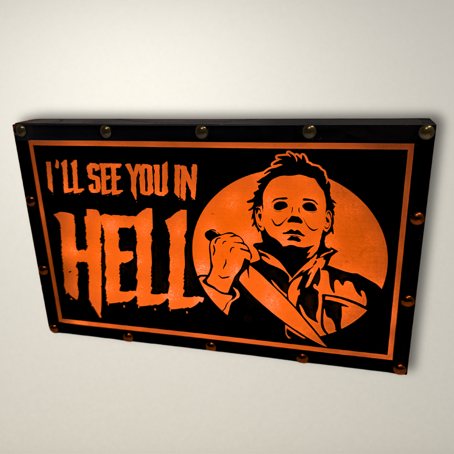 See you in Hell Halloween inspired LED Lightbox