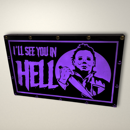 See you in Hell Halloween inspired LED Lightbox