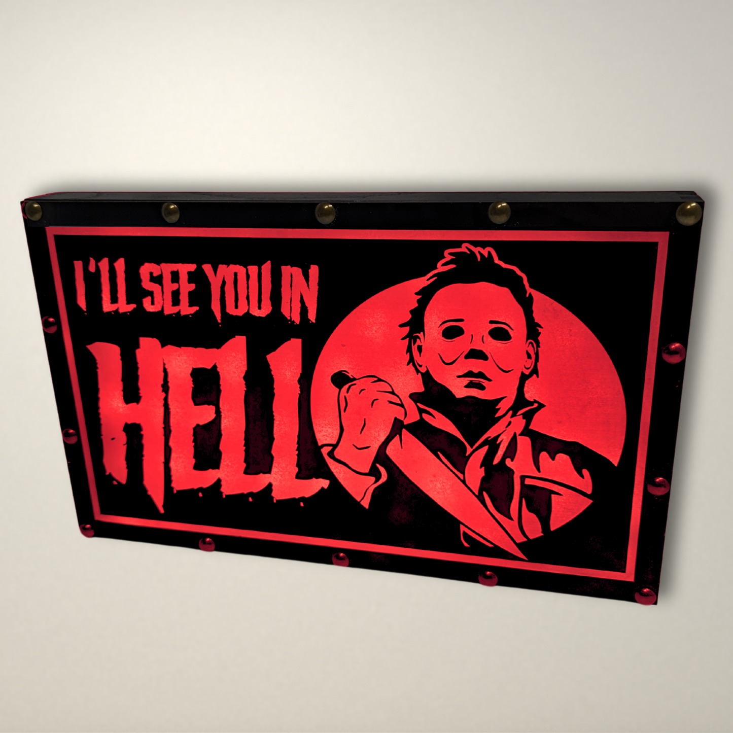 See you in Hell Halloween inspired LED Lightbox