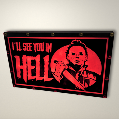 See you in Hell Halloween inspired LED Lightbox