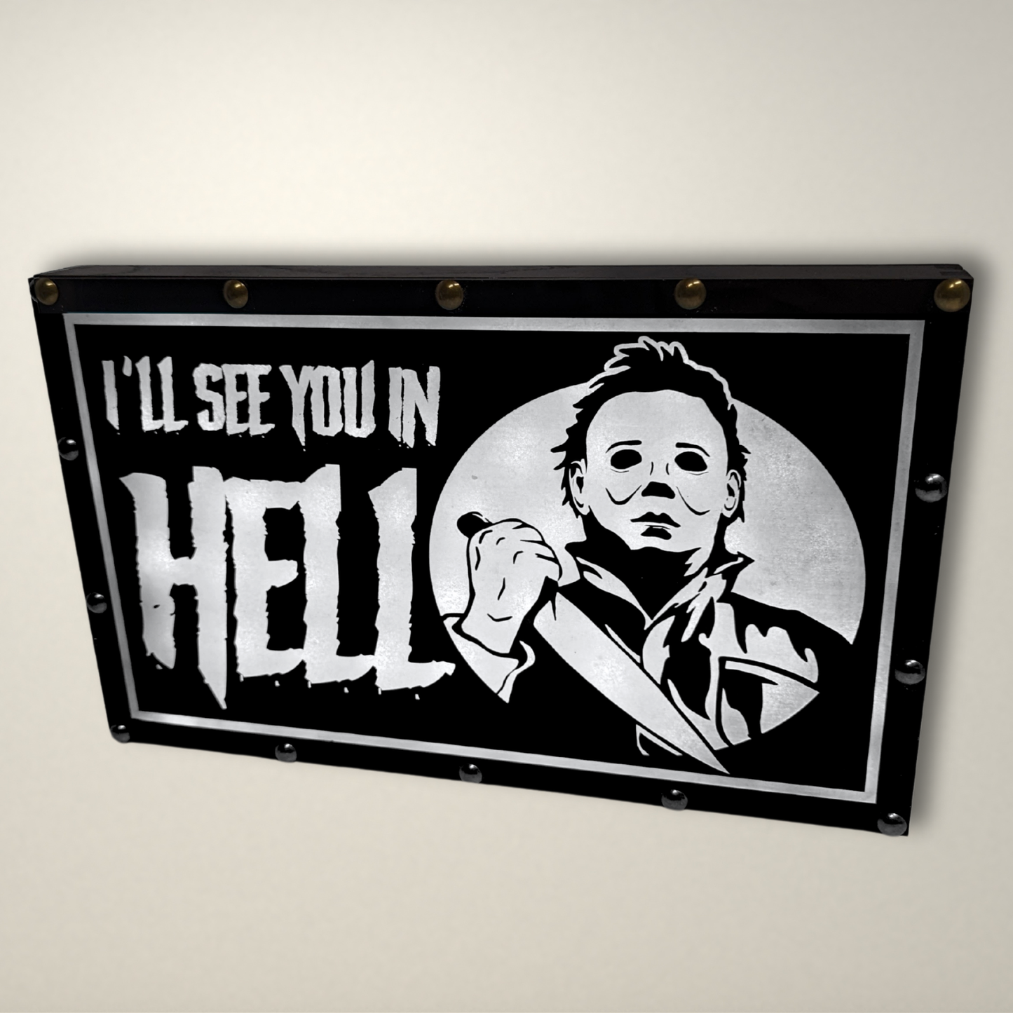 See you in Hell Halloween inspired LED Lightbox