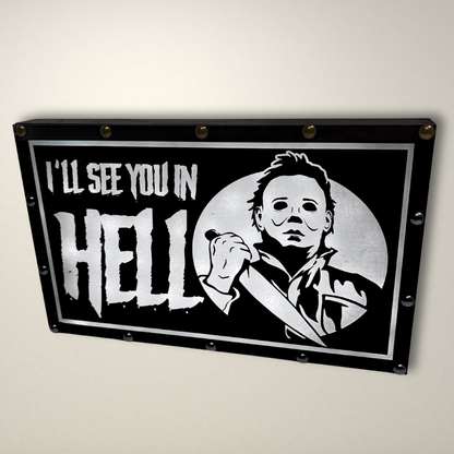 See you in Hell Halloween inspired LED Lightbox
