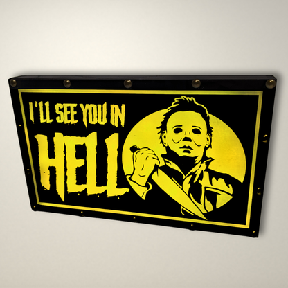 See you in Hell Halloween inspired LED Lightbox