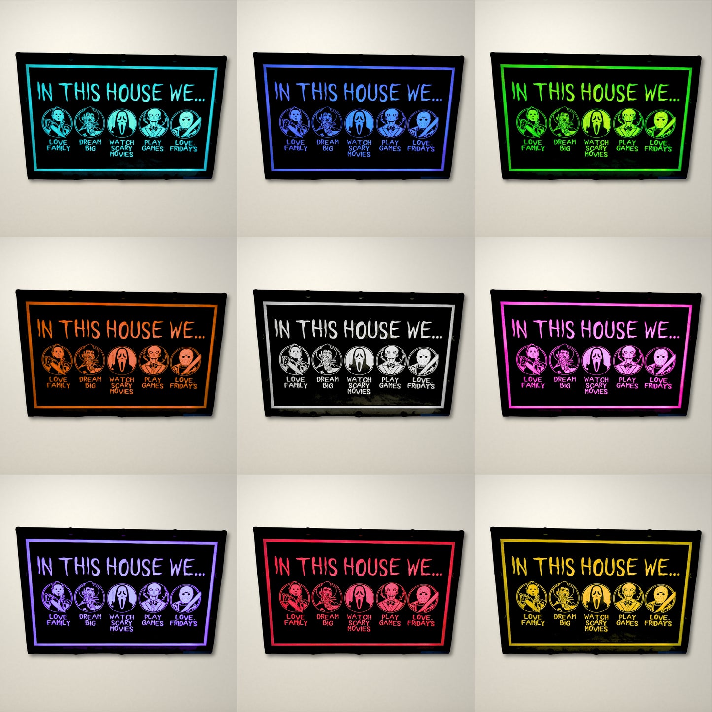 In this house Horror inspired LED Lightbox